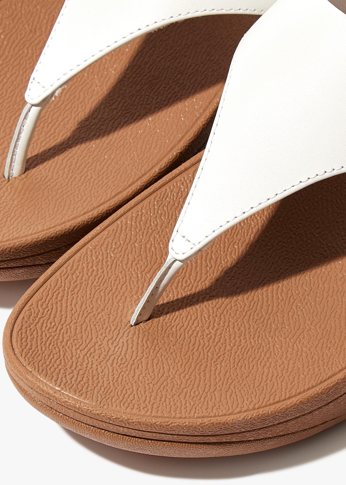 Lulu White Leather Toe Post Sandals