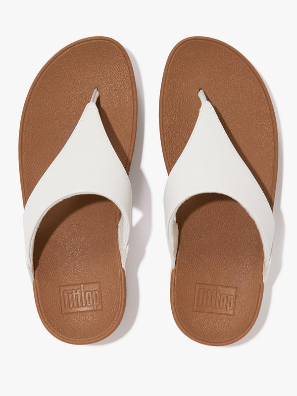 Lulu White Leather Toe Post Sandals