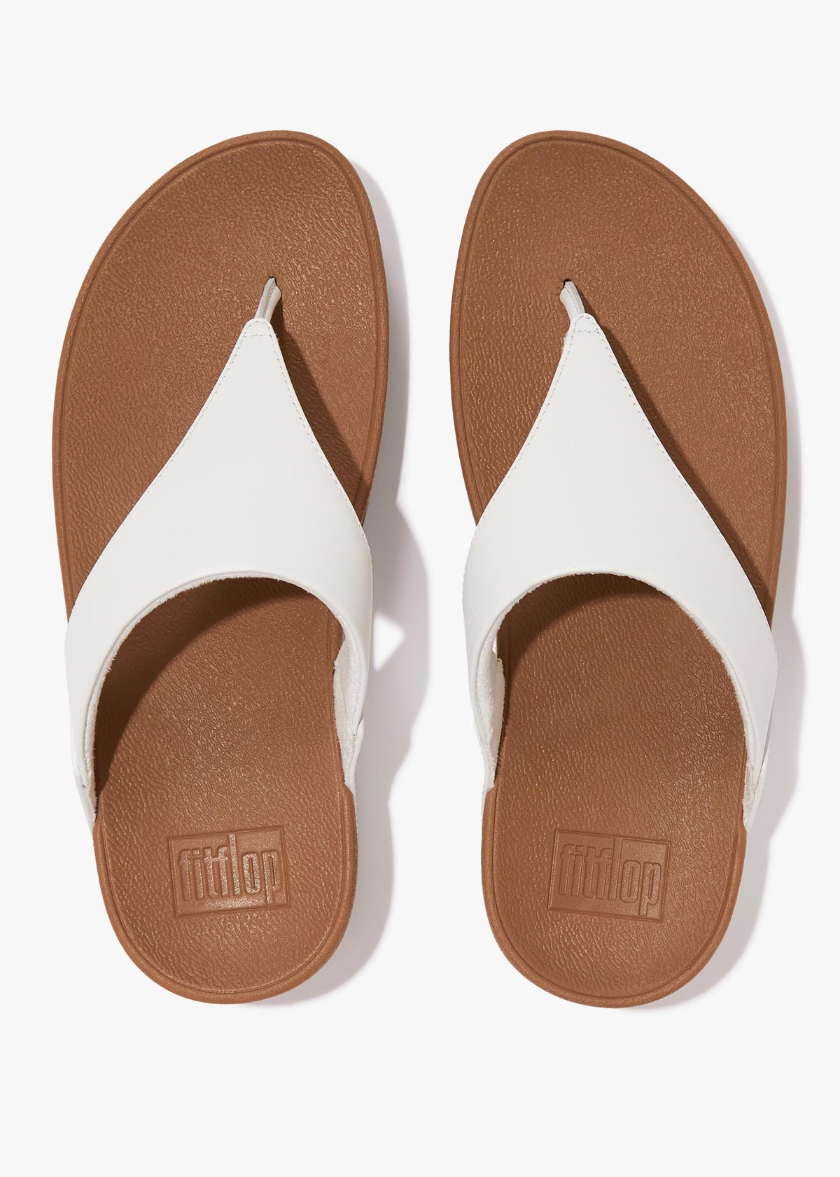 Lulu White Leather Toe Post Sandals