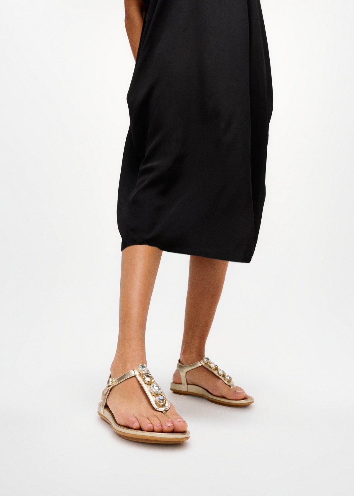 Gracie Ultra Jewel Platino Leather T-Bar Sandals