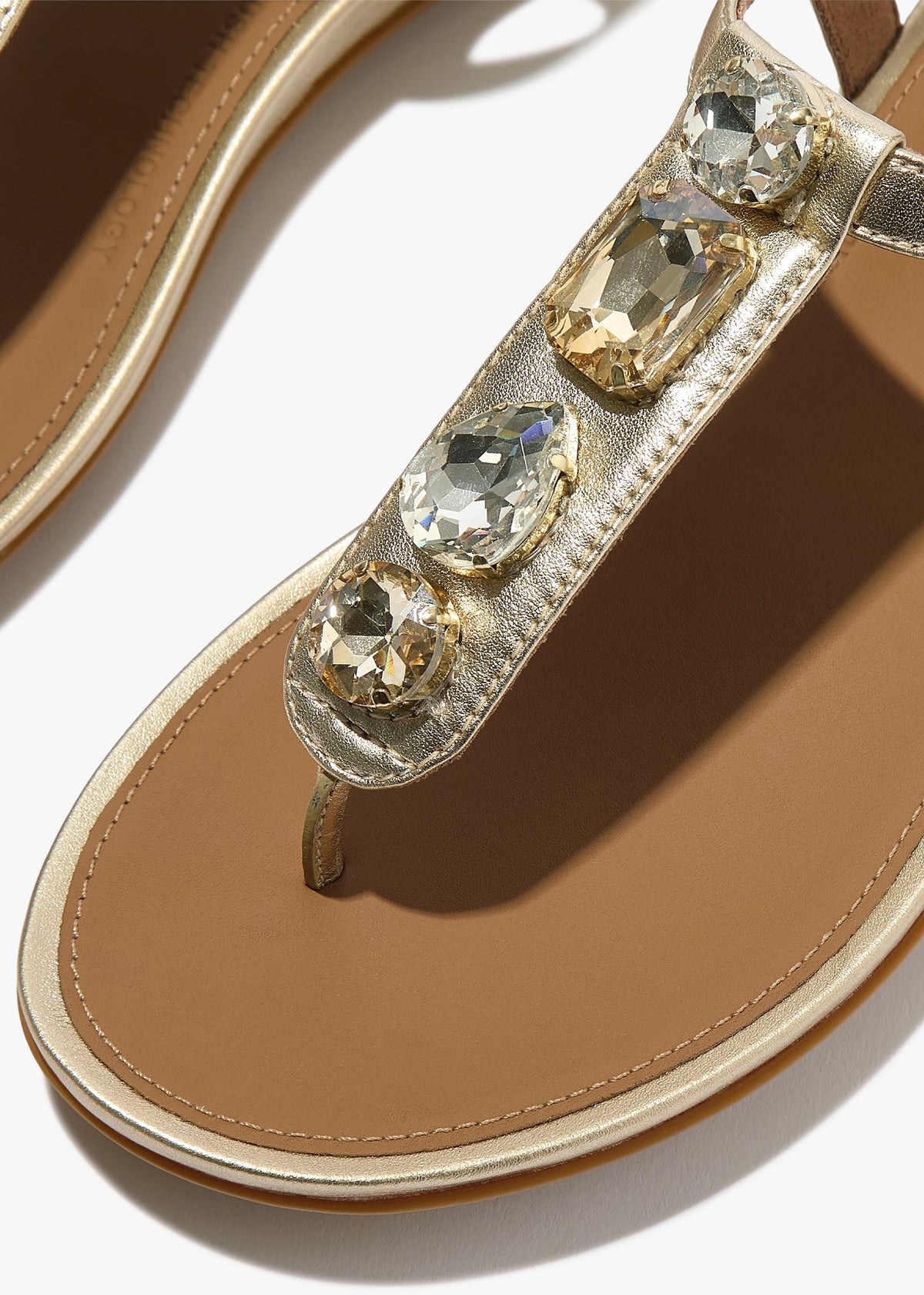 Gracie Ultra Jewel Platino Leather T-Bar Sandals