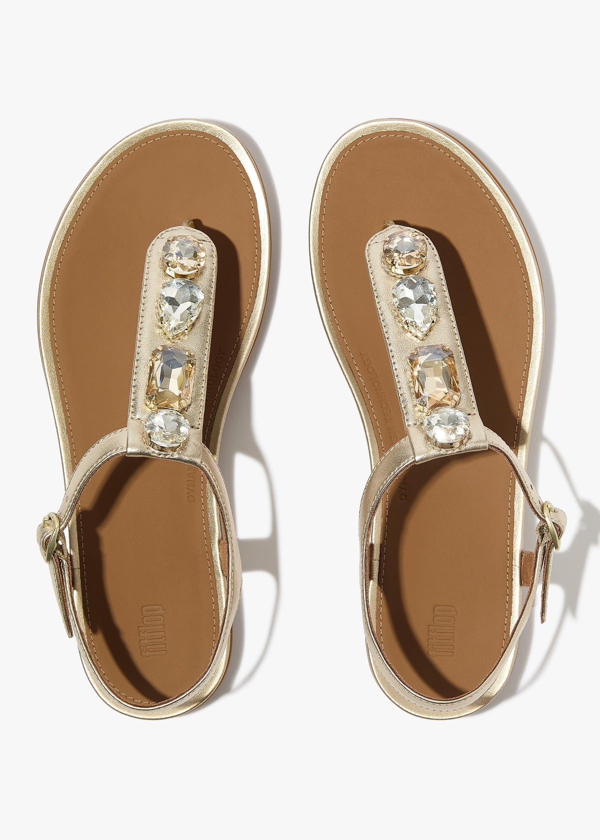 Gracie Ultra Jewel Platino Leather T-Bar Sandals