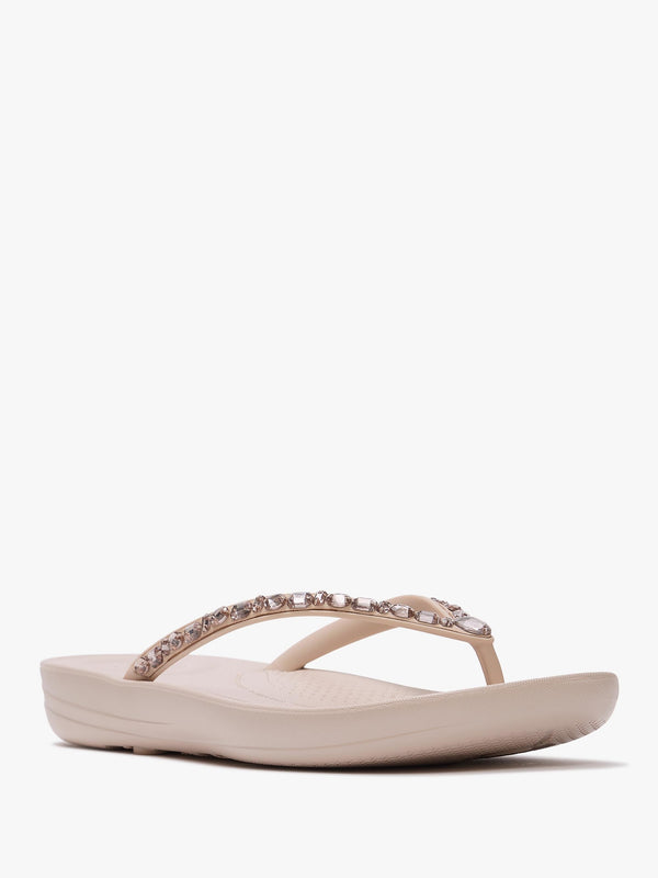 Iqushion Multi Crystal Nude Rose Flip Flops