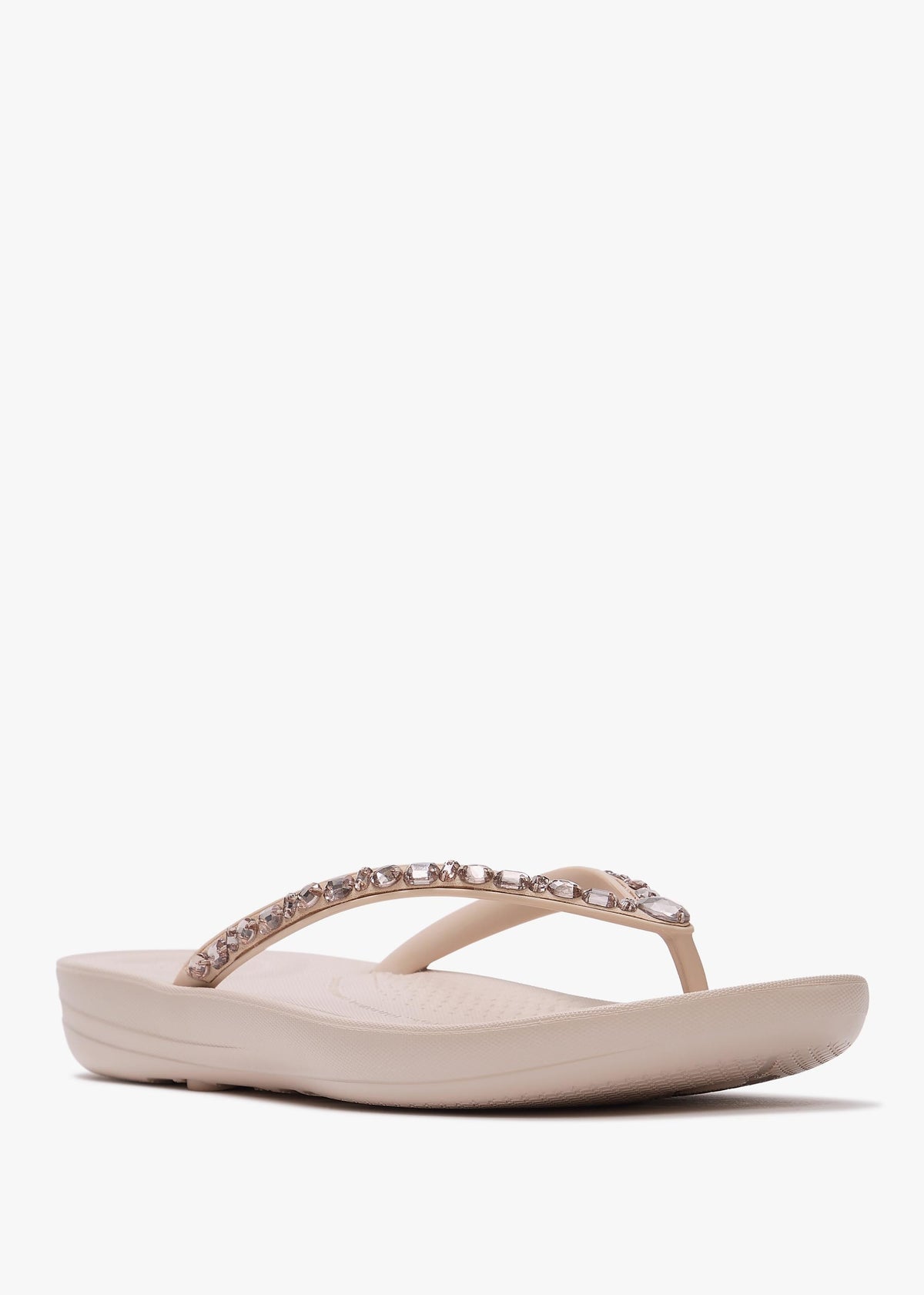Iqushion Multi Crystal Nude Rose Flip Flops
