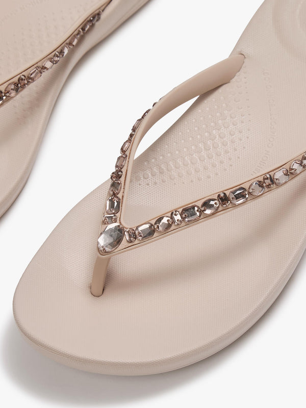 Iqushion Multi Crystal Nude Rose Flip Flops