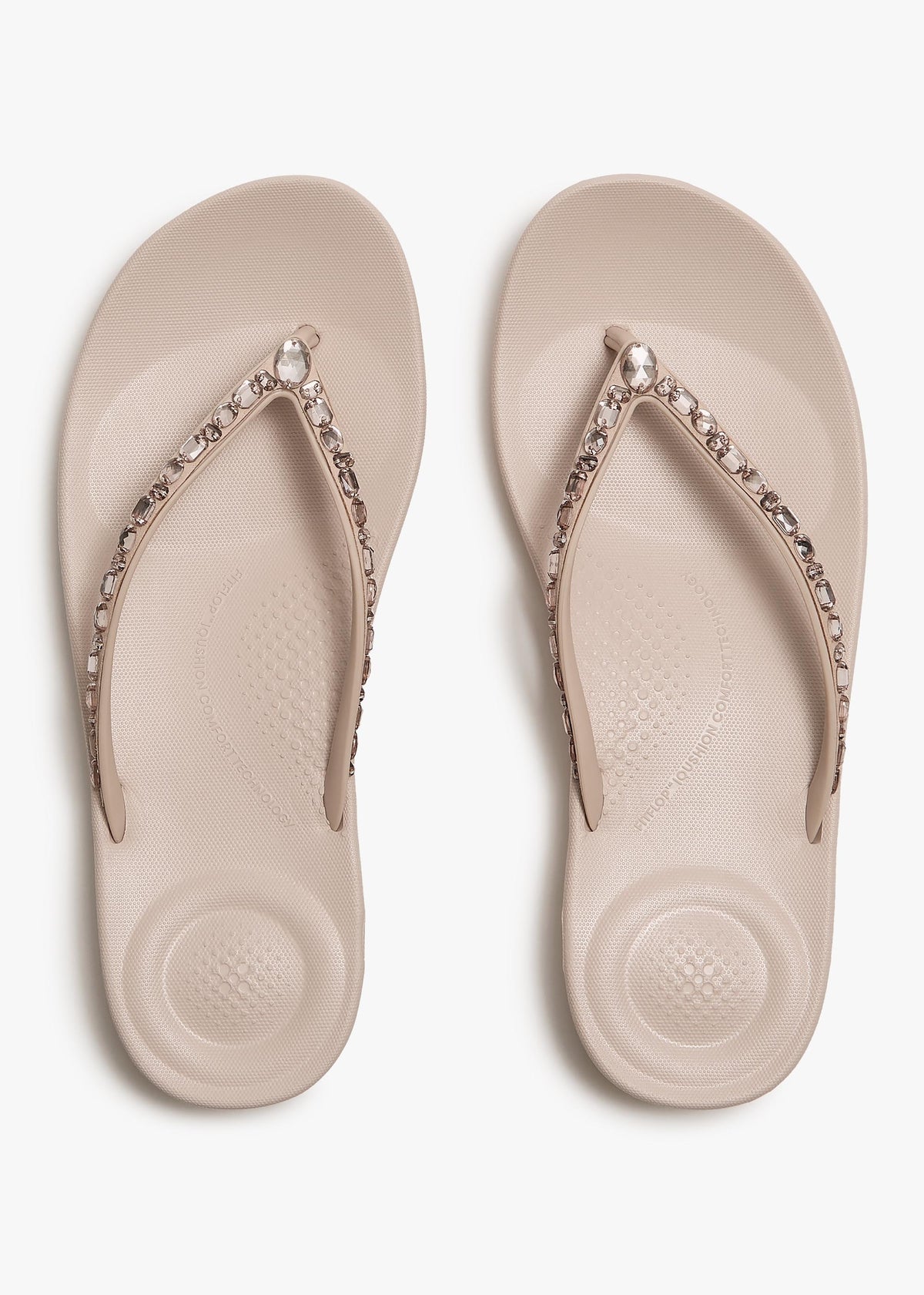 Iqushion Multi Crystal Nude Rose Flip Flops
