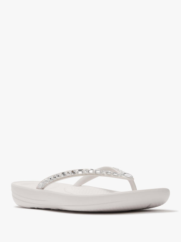 Iqushion Multi Crystal Urban White Flip Flops