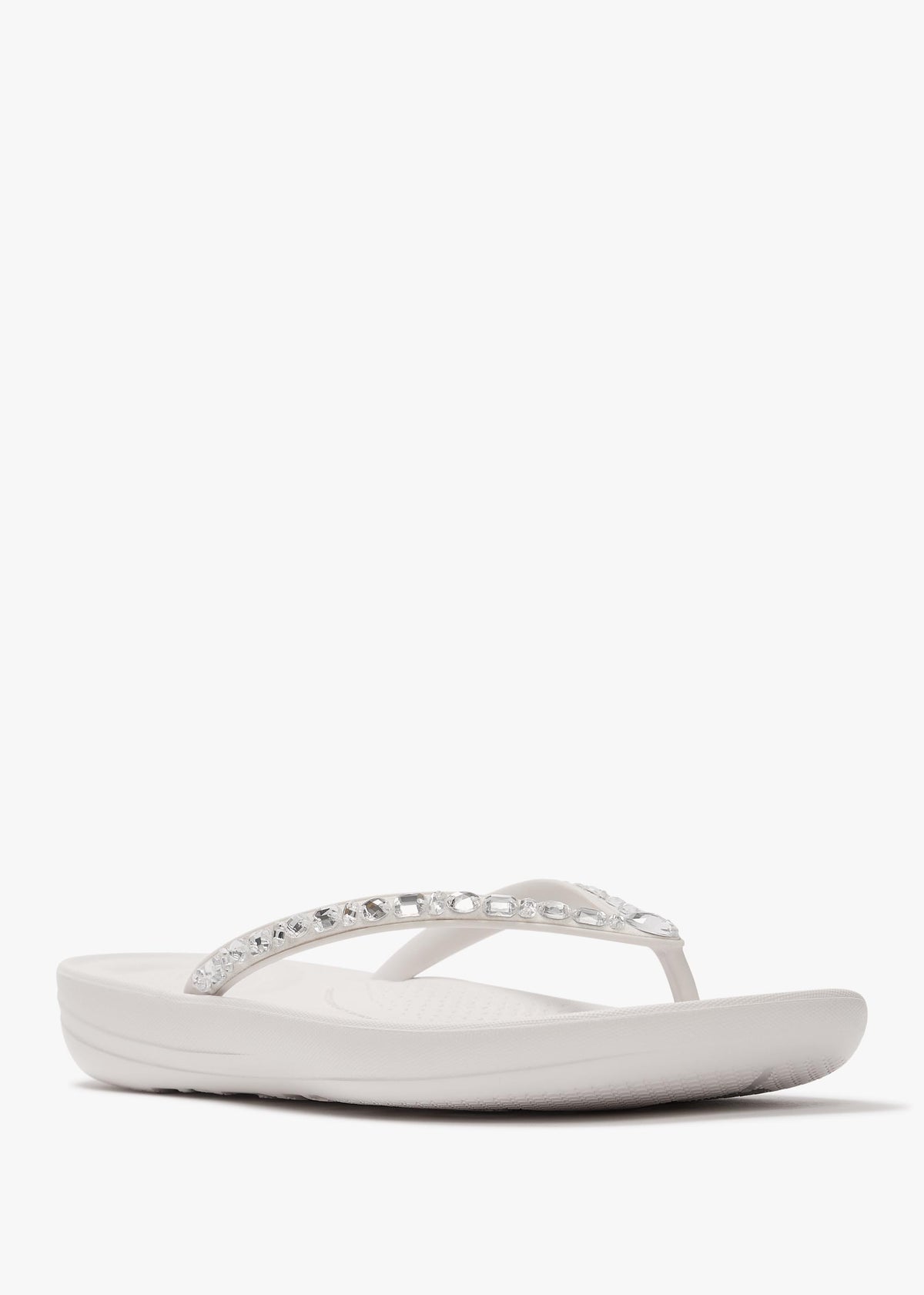 Iqushion Multi Crystal Urban White Flip Flops