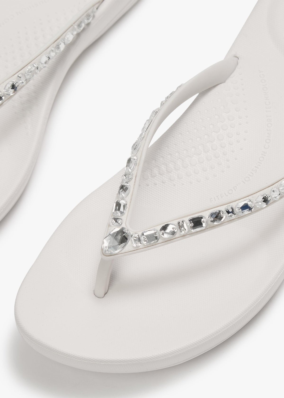 Iqushion Multi Crystal Urban White Flip Flops