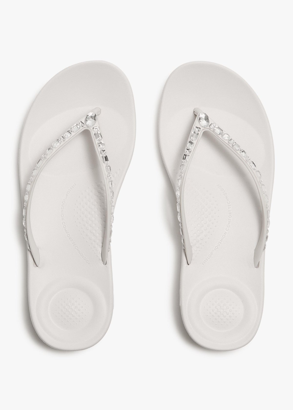 Iqushion Multi Crystal Urban White Flip Flops