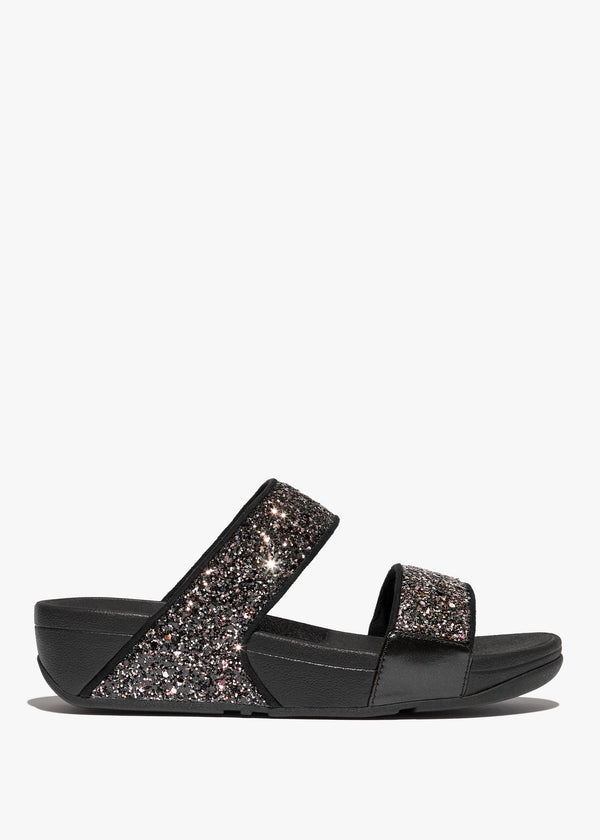 Lulu Multi Tonal Glitter Black Multi Sliders