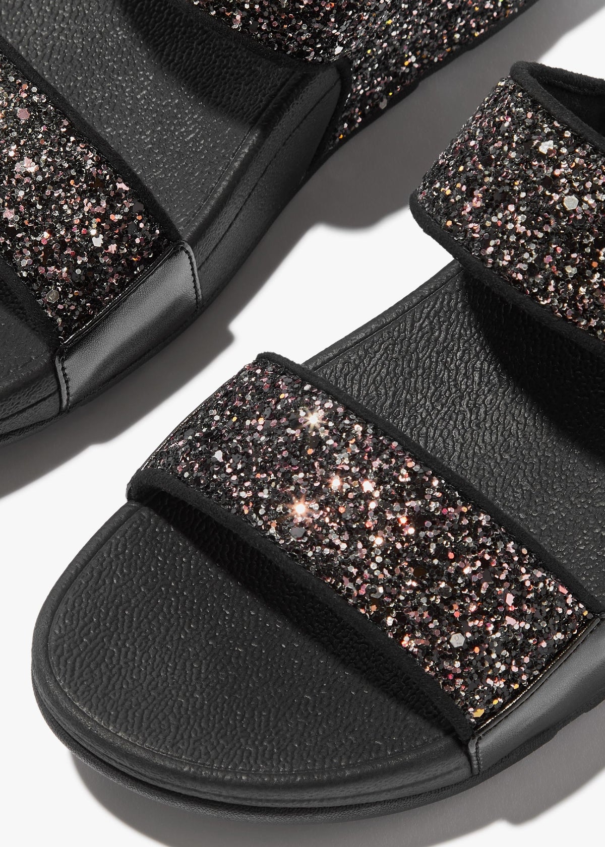 Lulu Multi Tonal Glitter Black Multi Sliders