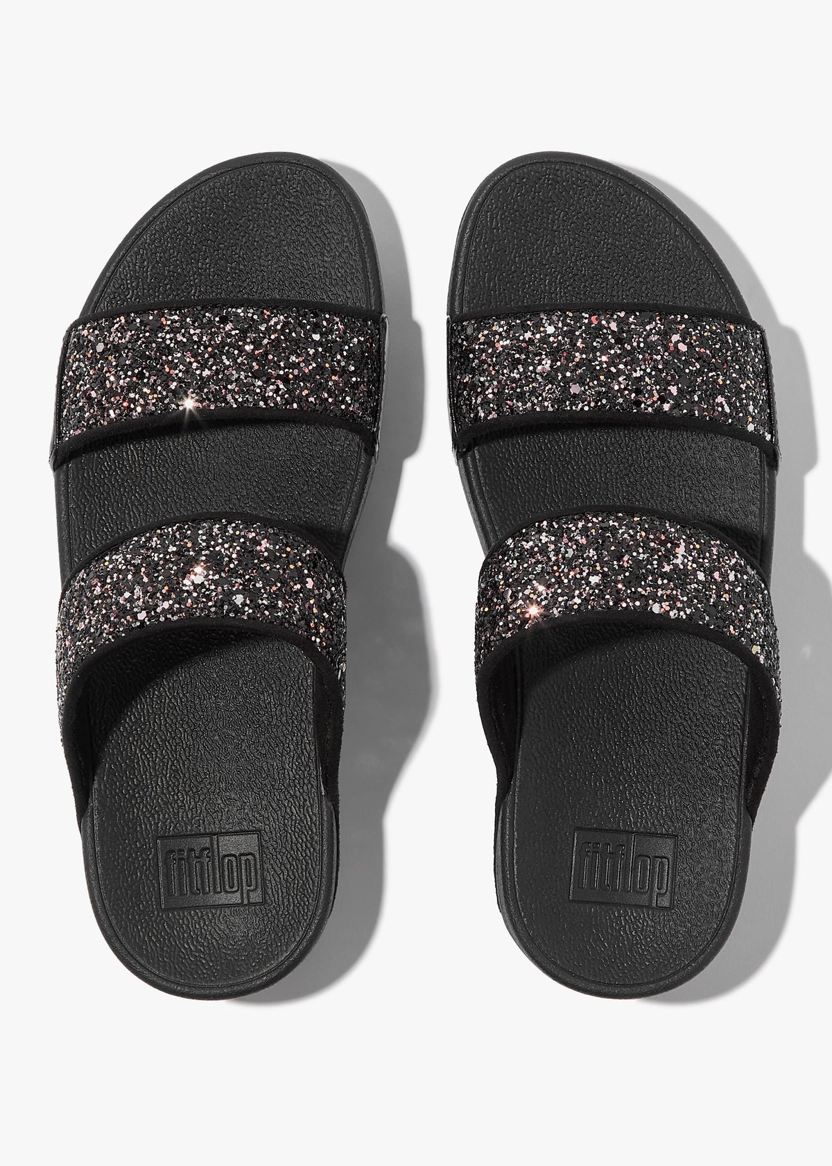 Lulu Multi Tonal Glitter Black Multi Sliders