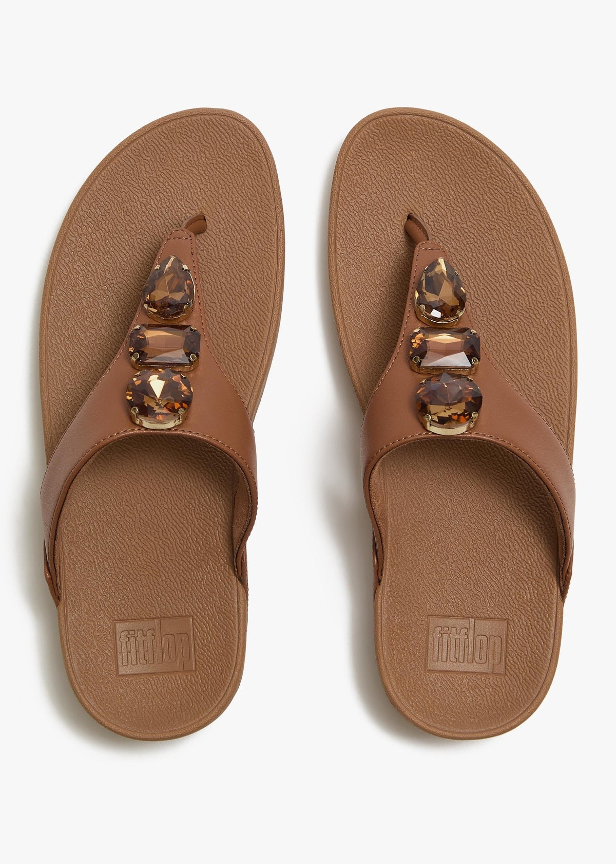 Lulu Ultra Jewel Deep Tan Leather Toe Post Sandals