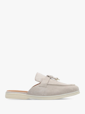 Siani Grey Suede Loafer Mules