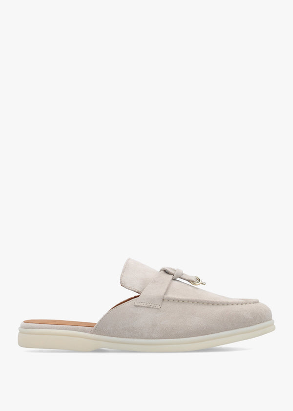 Siani Grey Suede Loafer Mules