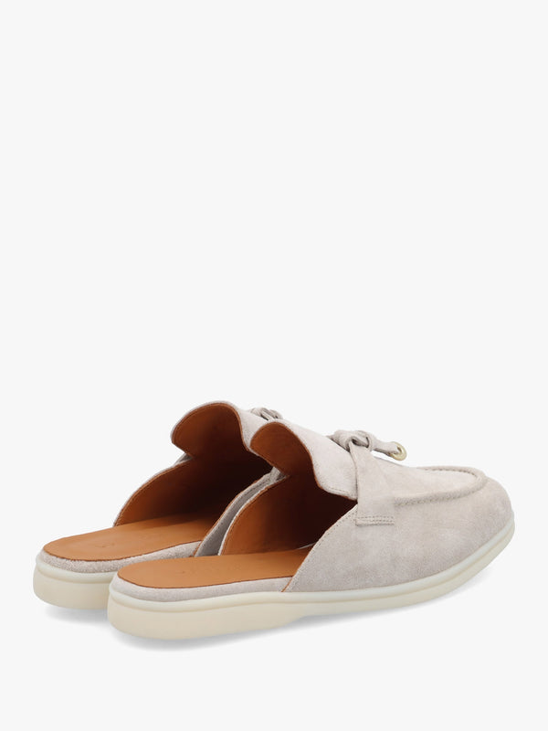 Siani Grey Suede Loafer Mules