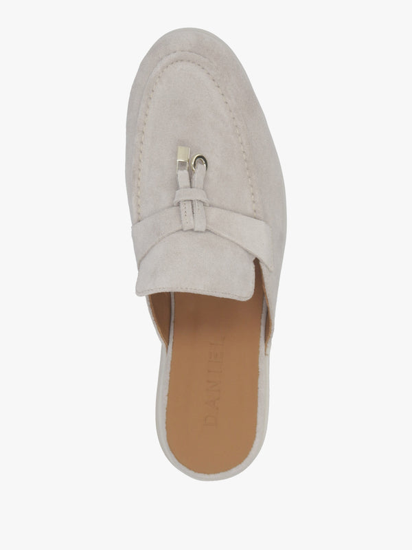 Siani Grey Suede Loafer Mules