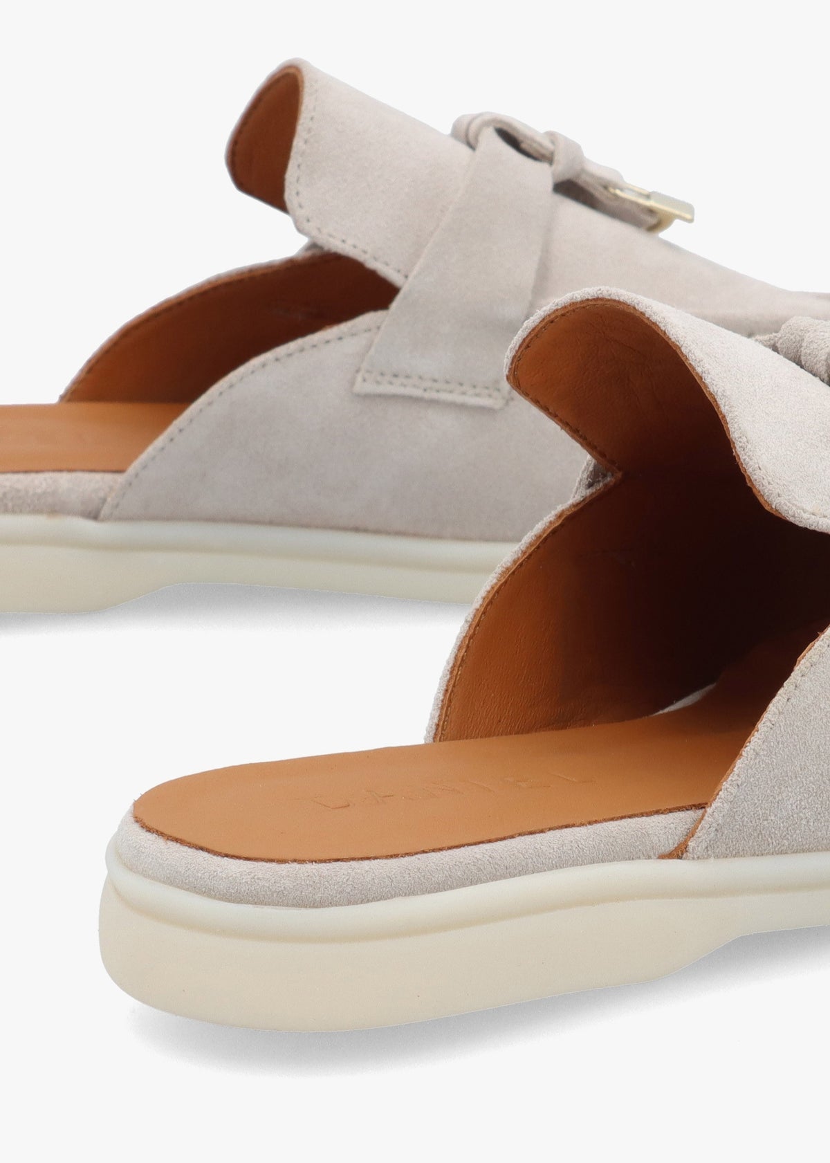 Siani Grey Suede Loafer Mules