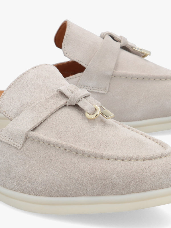 Siani Grey Suede Loafer Mules