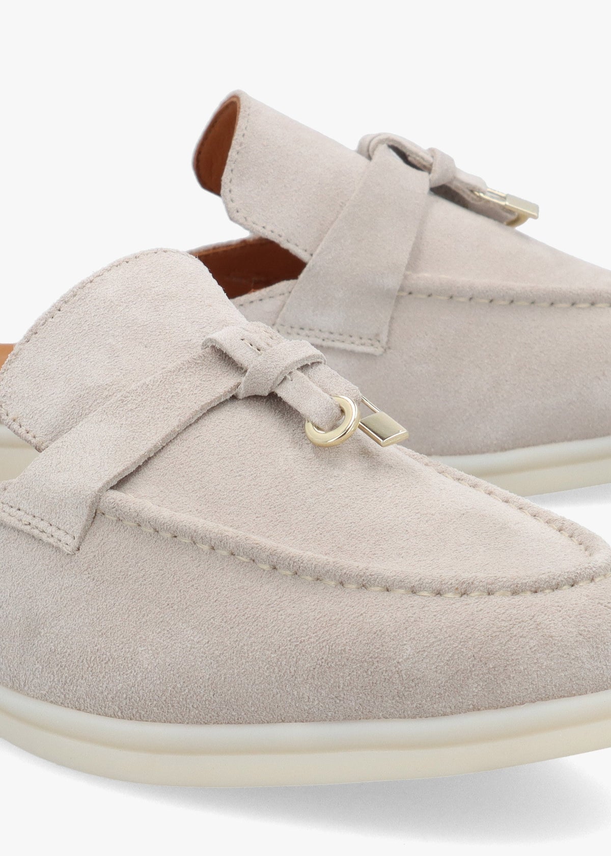 Siani Grey Suede Loafer Mules
