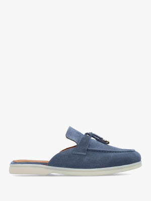 Siani Blue Suede Loafer Mules