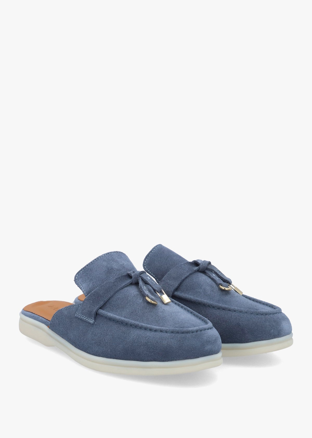 Siani Blue Suede Loafer Mules