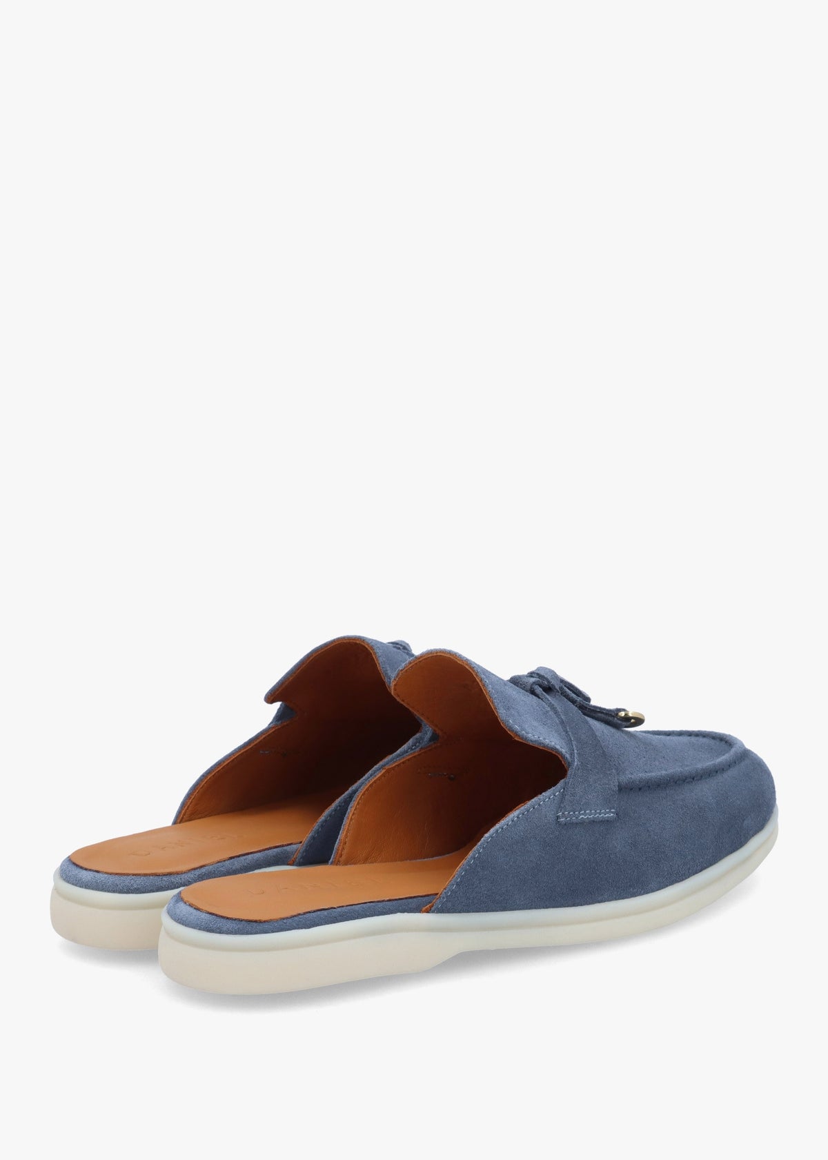 Siani Blue Suede Loafer Mules