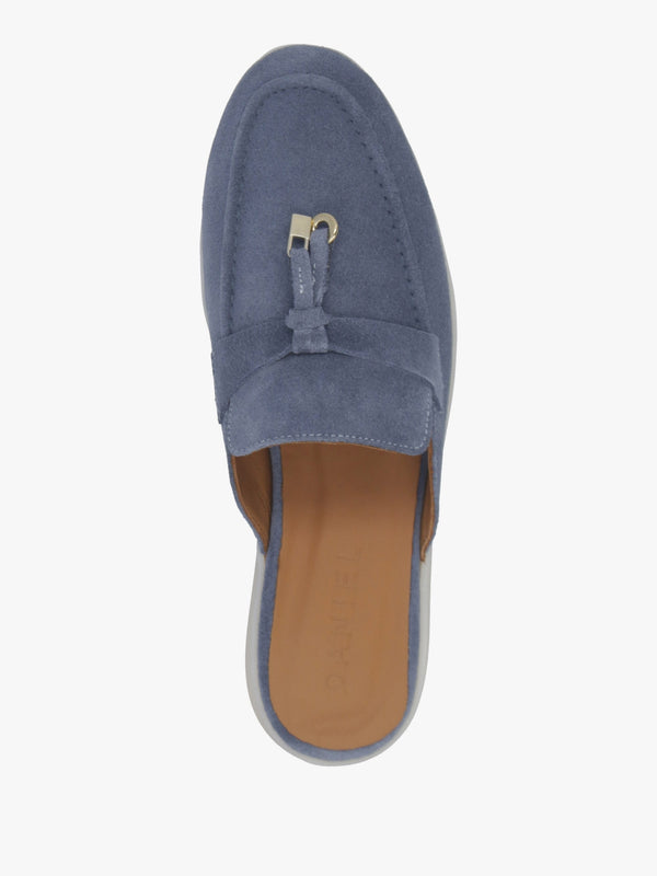 Siani Blue Suede Loafer Mules