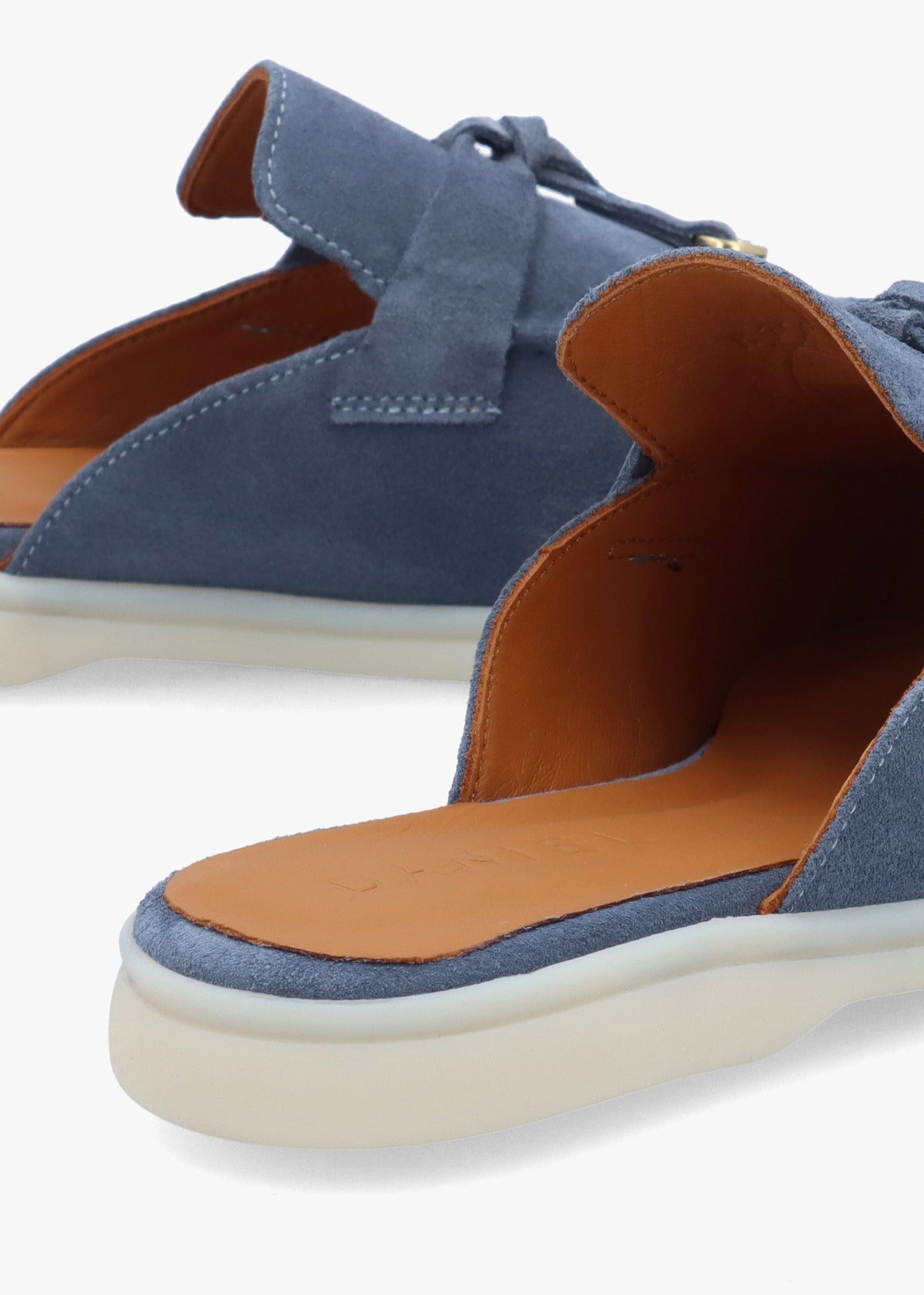 Siani Blue Suede Loafer Mules