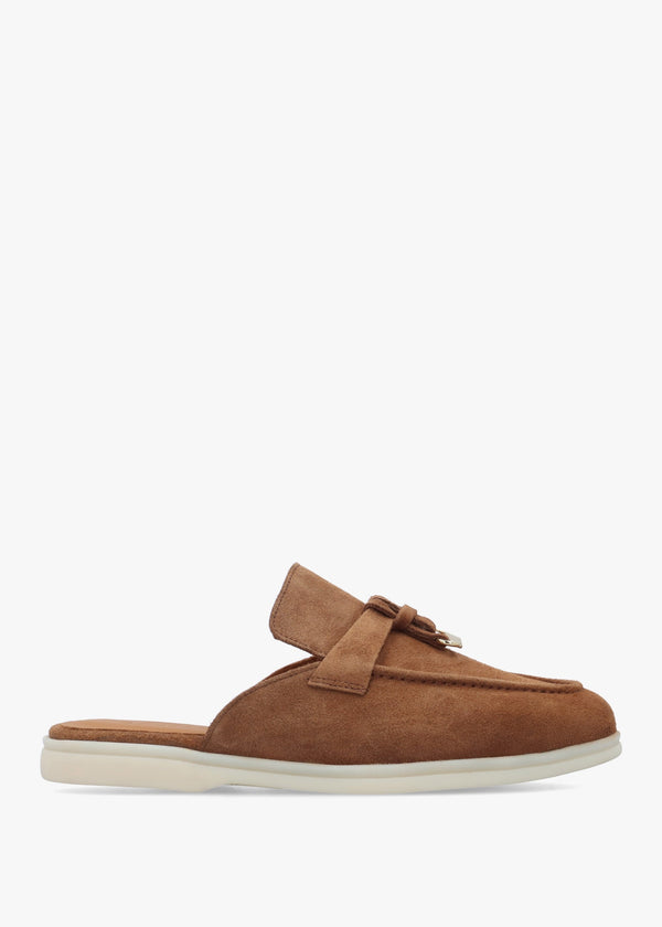 Siani Tan Suede Loafer Mules