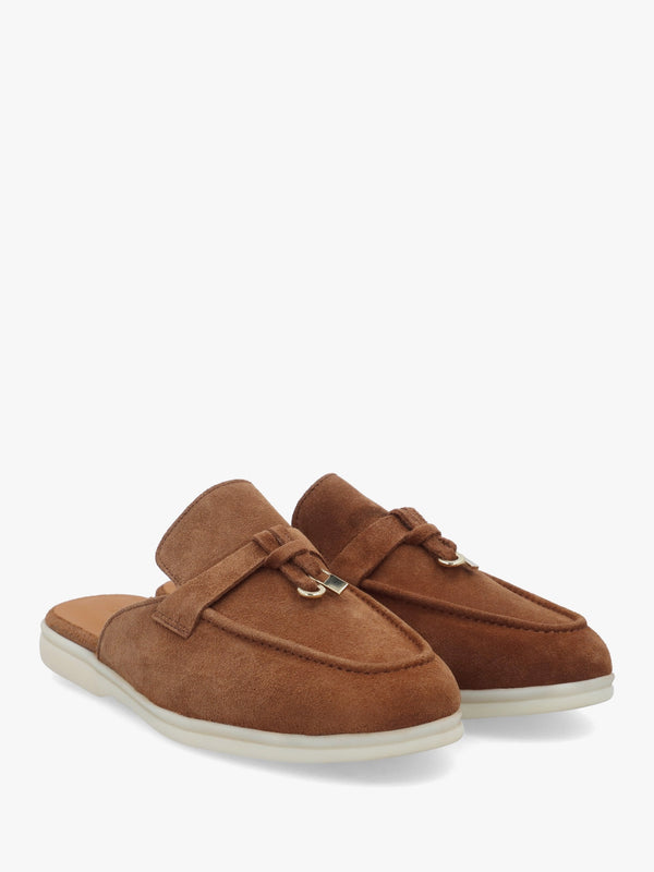 Siani Tan Suede Loafer Mules