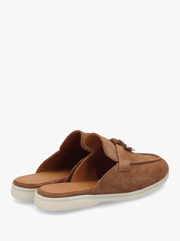 Siani Tan Suede Loafer Mules