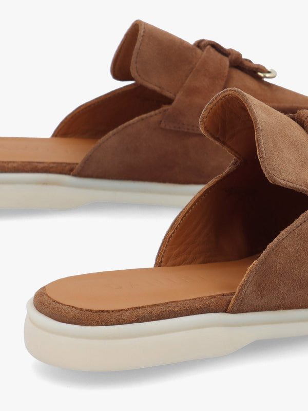 Siani Tan Suede Loafer Mules