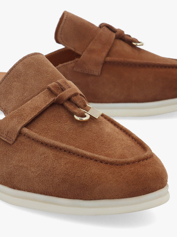 Siani Tan Suede Loafer Mules