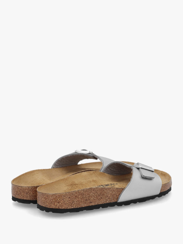 Madrid Silver Birko-Flor Mules