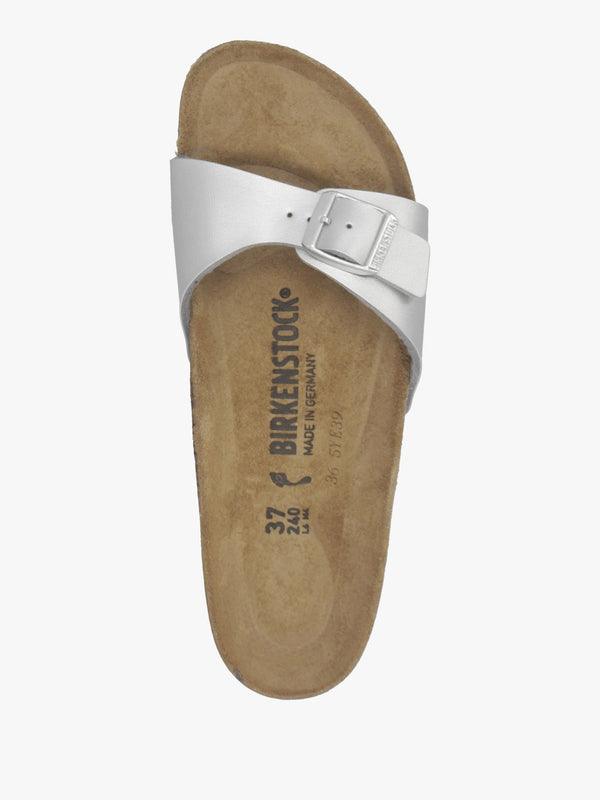 Madrid Silver Birko-Flor Mules