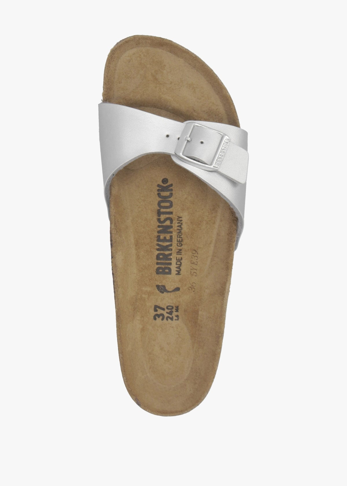 Madrid Silver Birko-Flor Mules