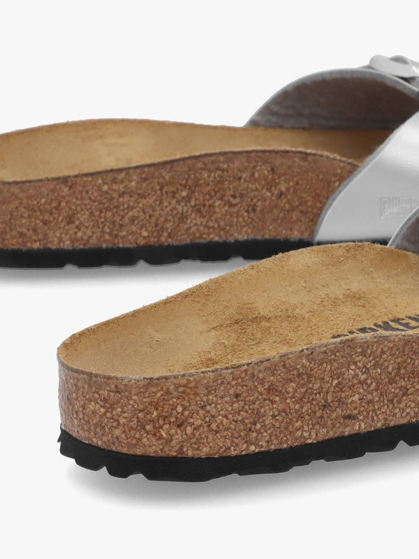 Madrid Silver Birko-Flor Mules
