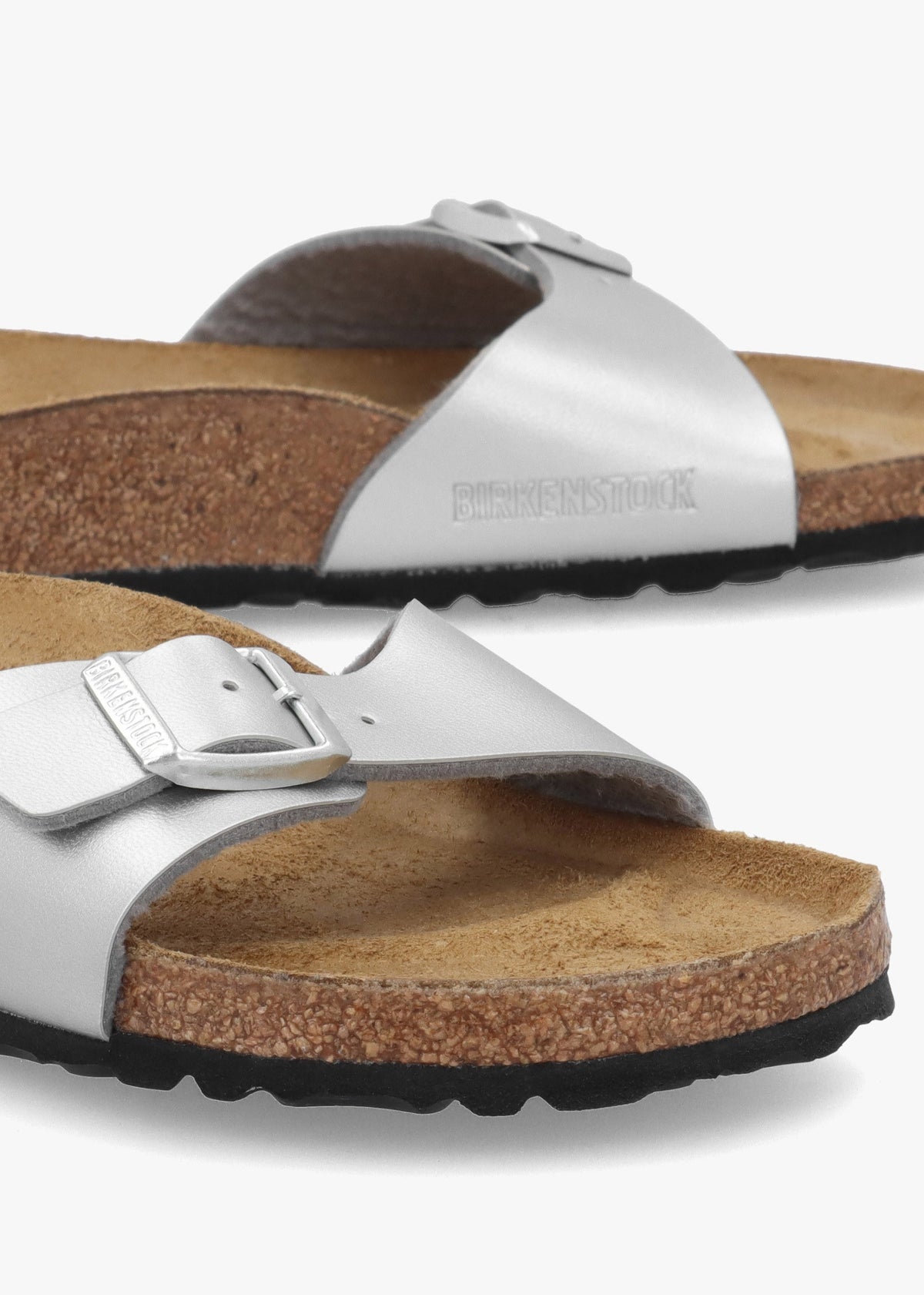 Madrid Silver Birko-Flor Mules