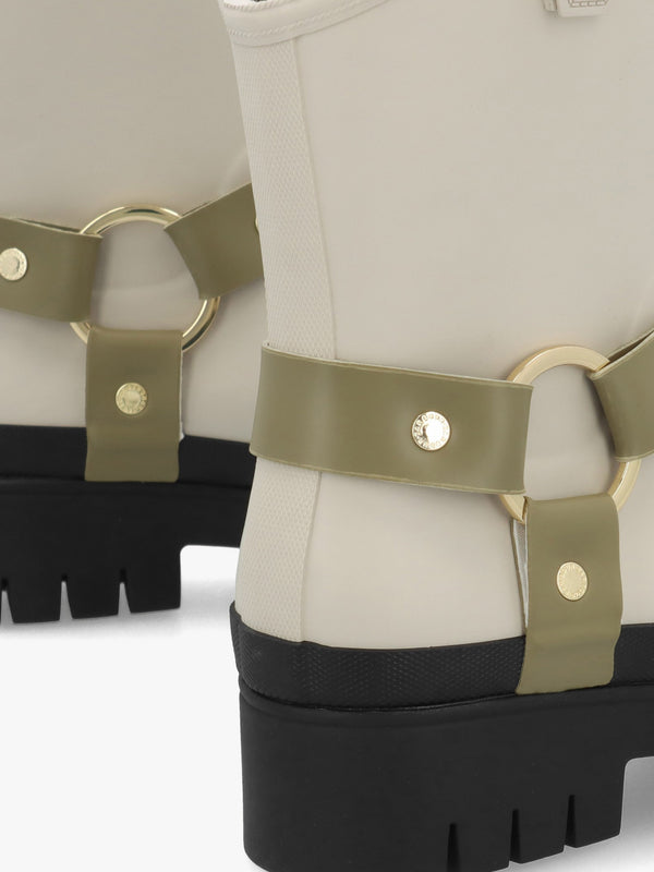Elley Harness Light Oak Bleached Olive Wellington Boots