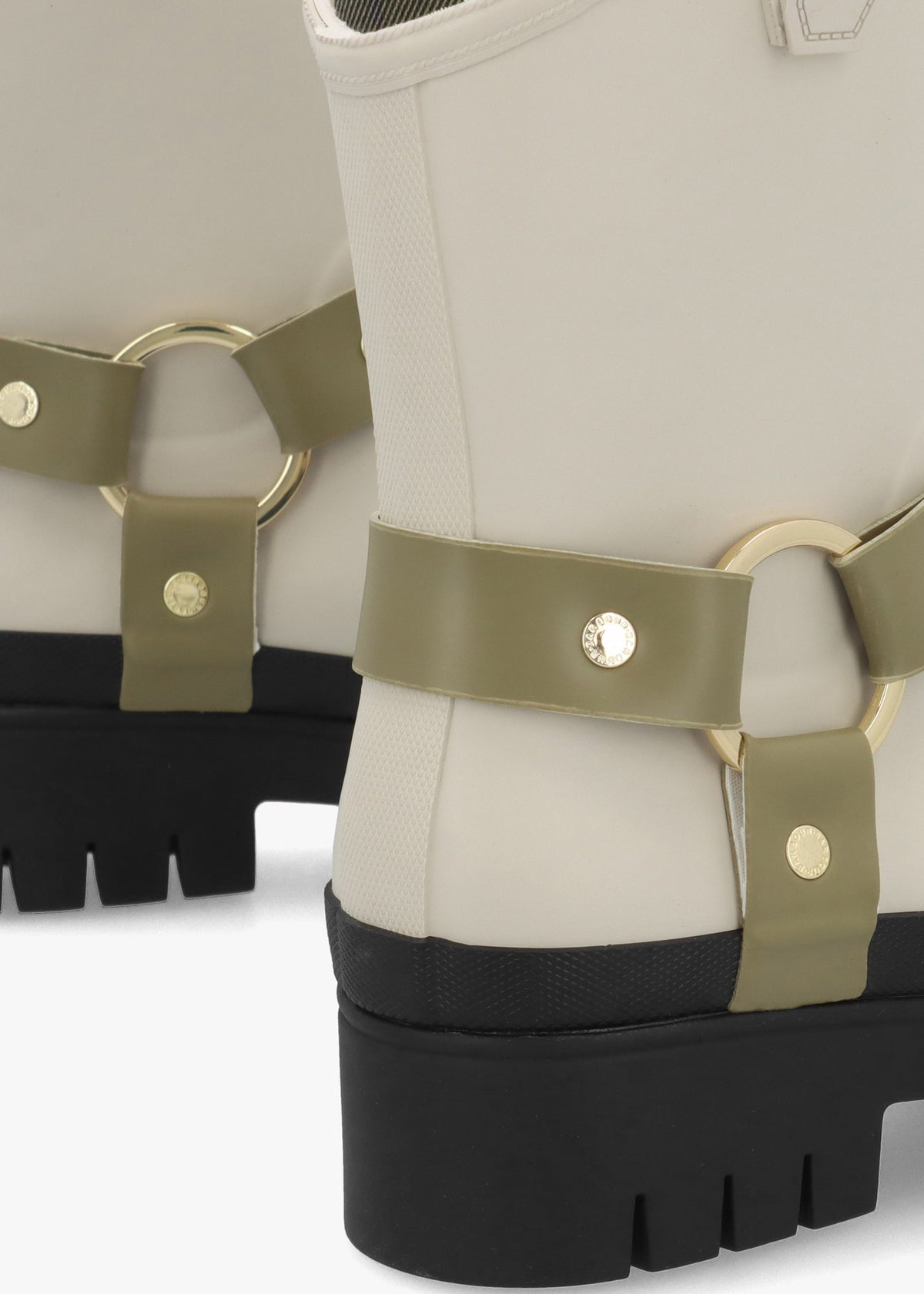 Elley Harness Light Oak Bleached Olive Wellington Boots