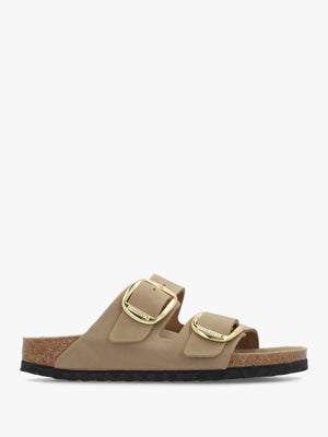 Arizona Big Buckle Tabacco Brown Oiled Leather Two Bar Mules