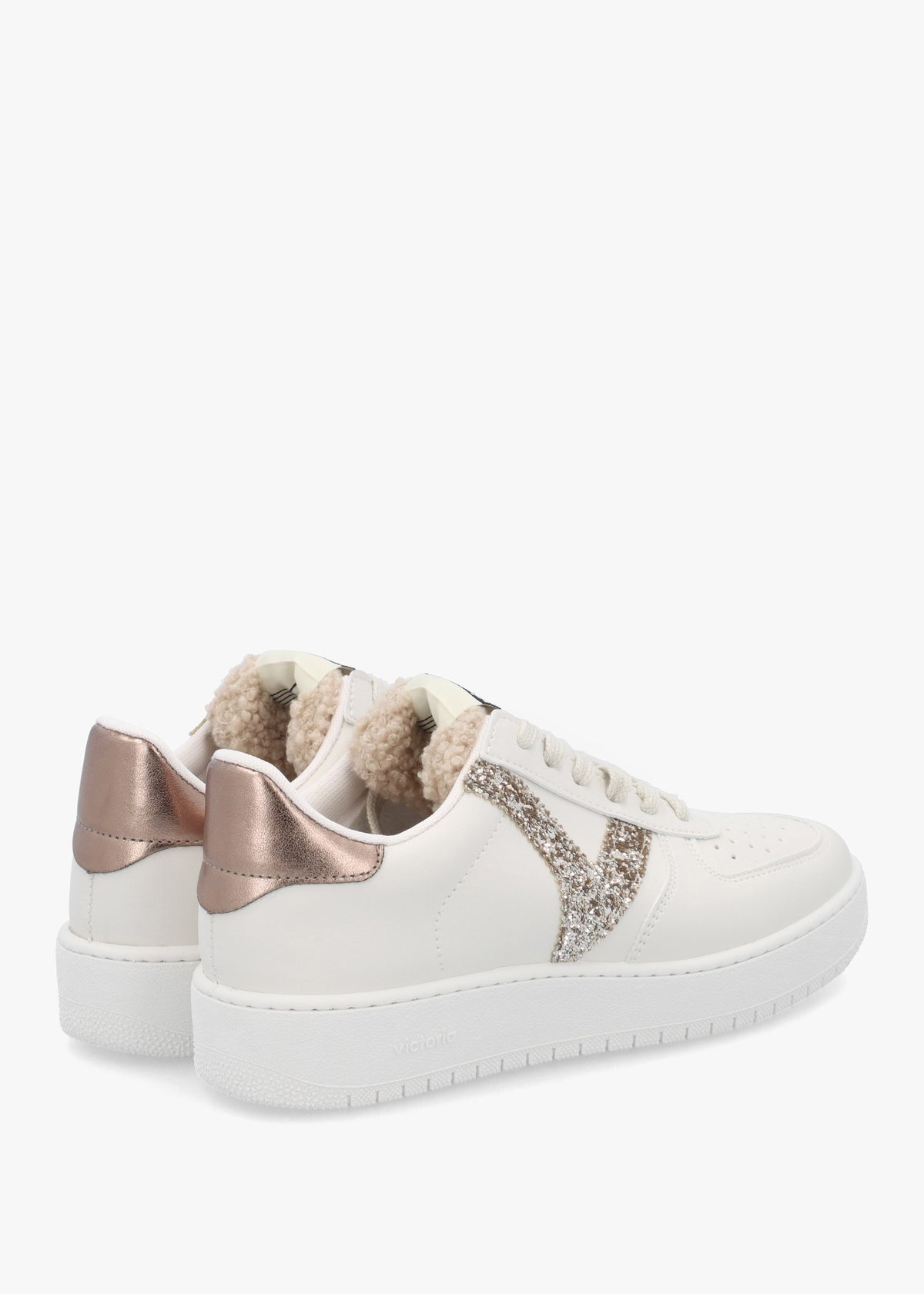Madrid Bronze Glitter V Logo Trainers