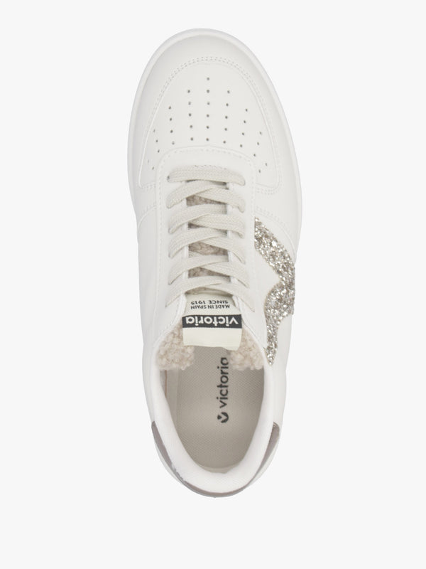 Madrid Bronze Glitter V Logo Trainers