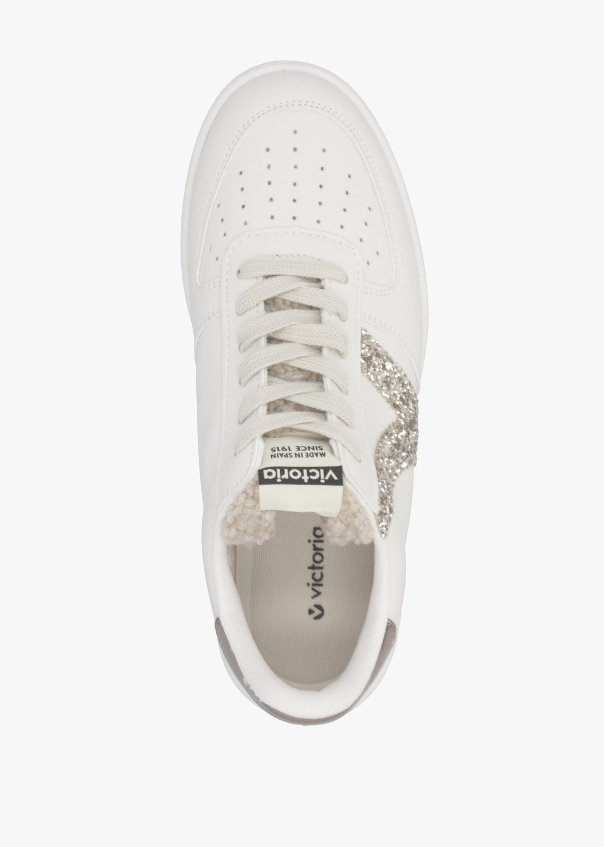 Madrid Bronze Glitter V Logo Trainers