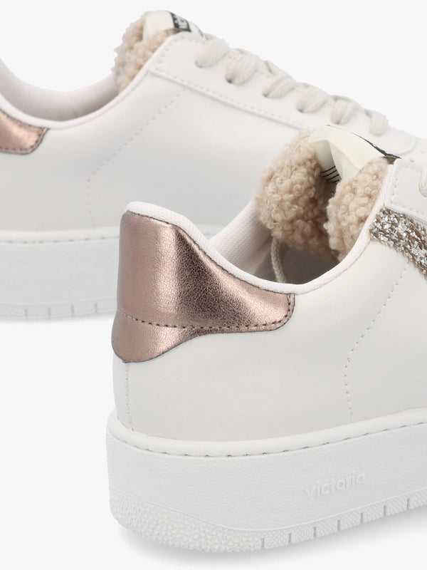 Madrid Bronze Glitter V Logo Trainers