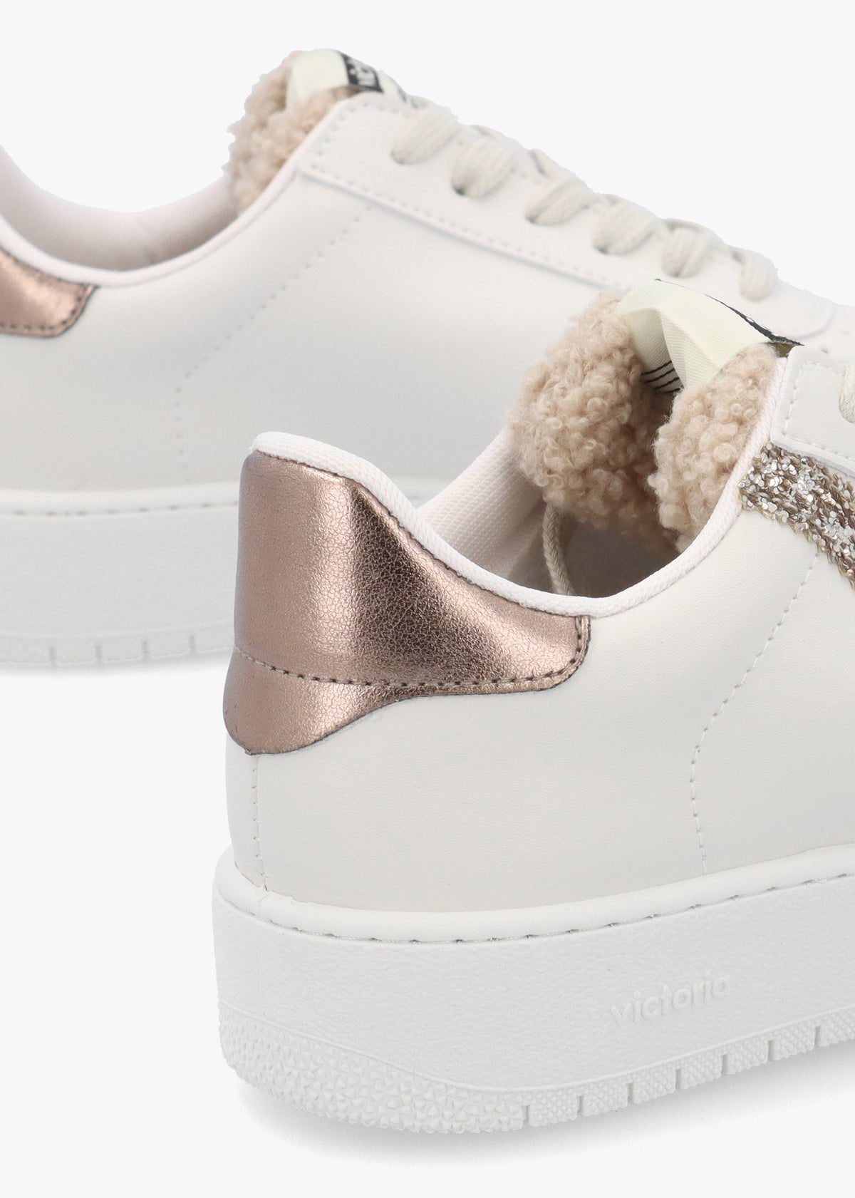 Madrid Bronze Glitter V Logo Trainers