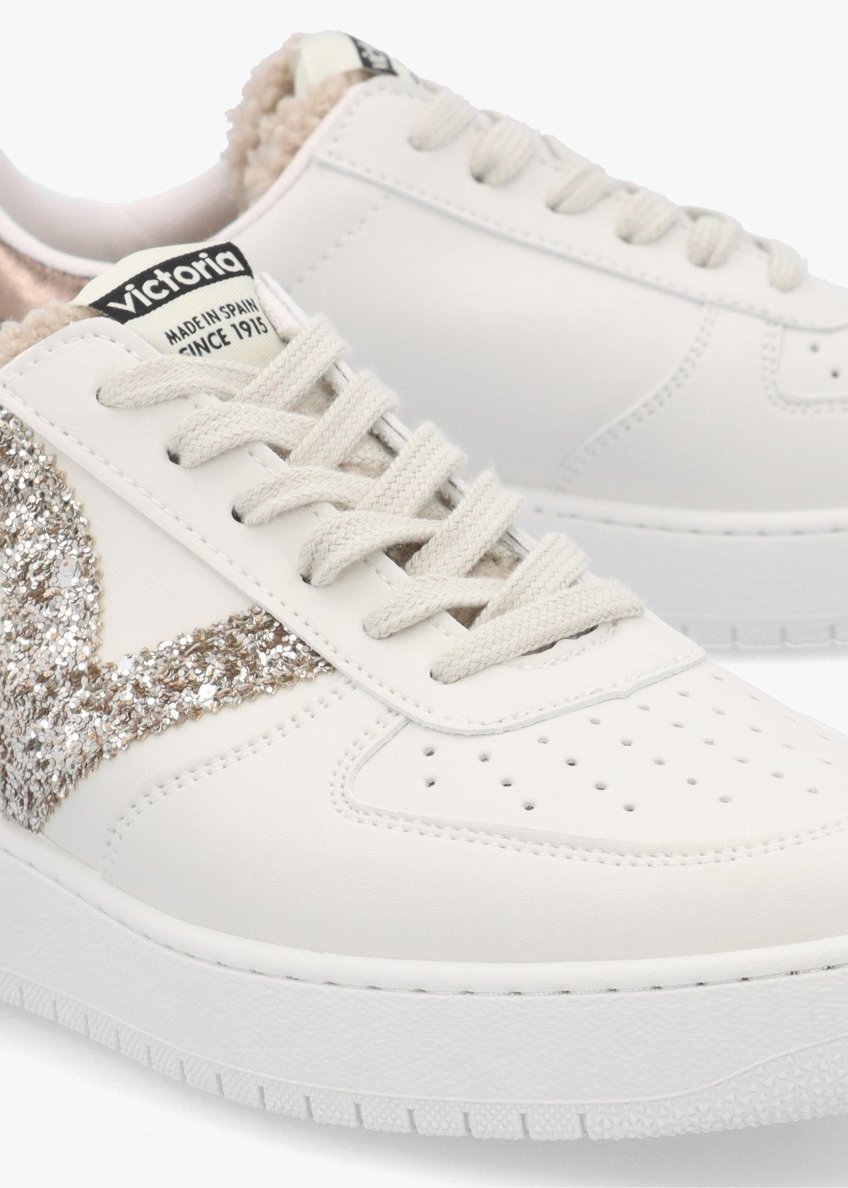 Madrid Bronze Glitter V Logo Trainers
