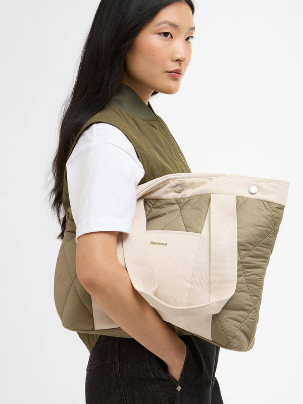 Healy Quilted Bleached Olive Tote Bag
